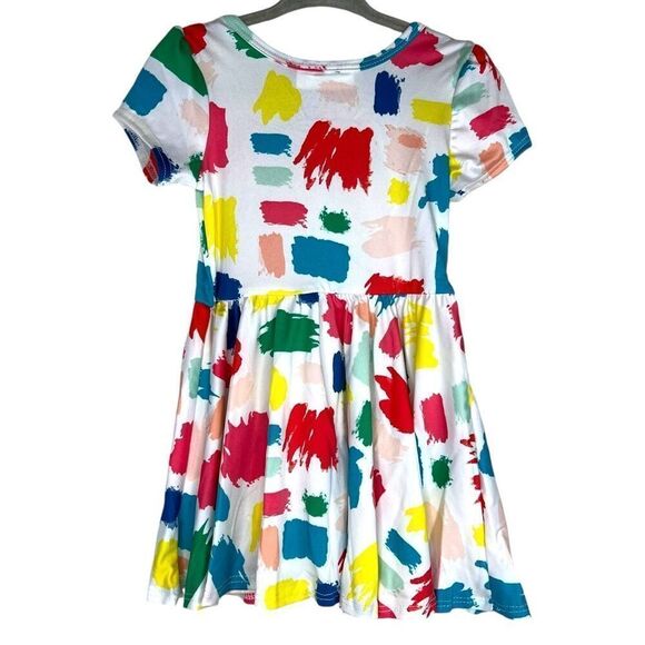 NEW Dot Dot Smile Multicolor Paint Swatches Cap Sleeve Dress 12-24M - Picture 6 of 6